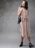 Anouk White Striped Shirt Dress Women