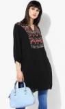 Antheaa Black Embroidered Tunic women