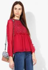 Antheaa Fuchsia Embellished Blouse women