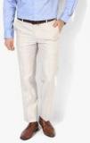 Arrow Beige Textured Slim Fit Formal Trouser Men