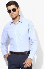 Arrow Blue Self Design Regular Fit Formal Shirt men