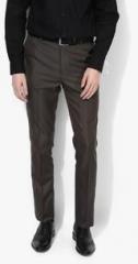 Arrow Brown Solid Regular Fit Formal Trouser men