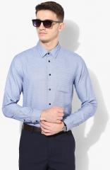 Arrow New York Blue Textured Slim Fit Formal Shirt men