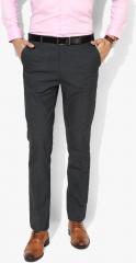 Arrow New York Charcoal Striped Slim Fit Formal Trouser men