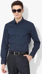 Arrow New York Navy Blue Striped Slim Fit Formal Shirt men