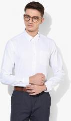 Arrow New York White Self Design Slim Fit Formal Shirt men