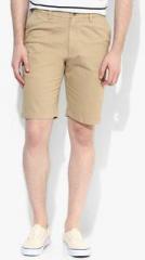 Arrow Sports Khaki Solid Shorts men