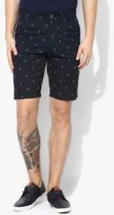 Arrow Sports Navy Blue Printed Shorts men