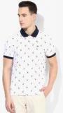 Arrow Sports White Printed Polo T Shirt men