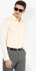 Arrow Yellow Textured Slim Fit Formal Shirt men