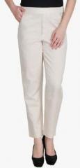 Ashtag Cream Solid Chinos women