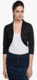 @499 Black Solid Shrug women