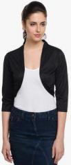 @499 Black Solid Shrug women