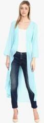 Athena Aqua Blue Solid Shrug women