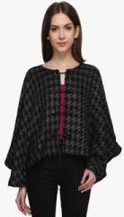 Athena Black Printed Shrug women