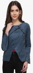 Athena Blue Solid Winter Jacket women