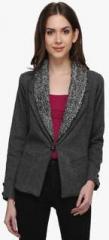 Athena Dark Grey Solid Blazer women