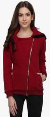 Athena Maroon Solid Winter Jacket women