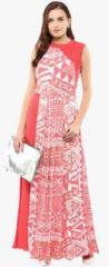 Athena Pink Color Printed Maxi Dress women