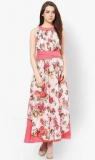 Athena Pink Colored Printed Maxi Dress Women