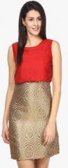 Athena Red Colored Printed Shift Dress women