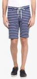 Atorse Navy Blue Striped Shorts Men