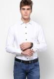 Atorse Solid White Casual Shirt Men