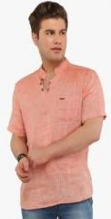 Attila Peach Solid Regular Fit Kurta men