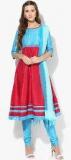 Aurelia Aqua Blue Solid Viscose Churidar Kameez Dupatta women