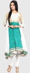 Aurelia Green Printed Suit Set women