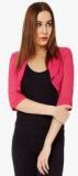 Avirate Pink Solid Shrug Women