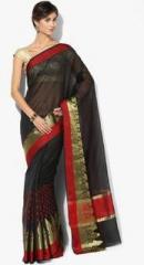 Avishi Black Printed Cotton Silk Saree women