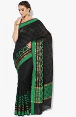 Avishi Black Self Pattern Saree women