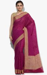 Avishi Magenta Textured Saree women