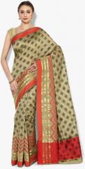 Avishi Olive Printed Saree women