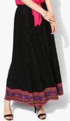 Ayaany Black Flared Cotton Skirt women