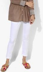 Ayaany White Solid Jeggings women