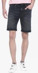 Basics Blue Washed Shorts men