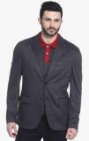 Basics Dark Grey Solid Blazer men