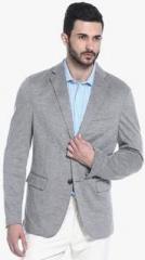 Basics Grey Solid Blazer men