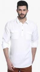 Basics White Solid Kurta men