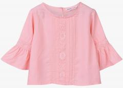 Beebay Pink Self Design Regular Top girls