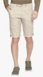 Beevee Beige Printed Slim Fit 3/4Th Men