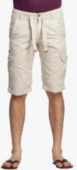 Beevee Beige Solid Shorts men