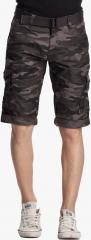 Beevee Grey Printed Regular Fit Regular Shorts men