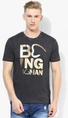 Being Human Clothing Black Printed Round Neck T Shirt men