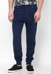 Being Human Clothing Solid Blue Track Pant men