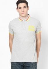 Being Human Clothing Solids Grey Polo T Shirt men