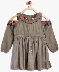 Bella Moda Grey Printed Casual Dress girls