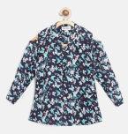 Bella Moda Navy Blue Printed Shirt Style Top Girls